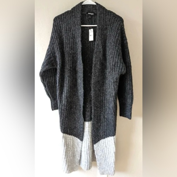 Express NWT Color Block Duster Cardigan Size Small - Picture 6 of 11